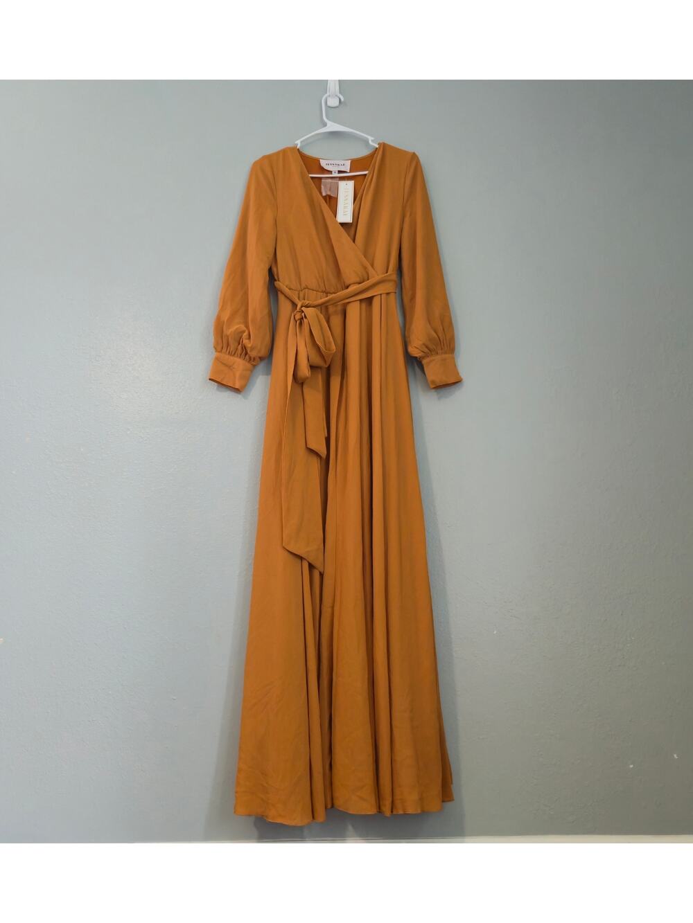 New JessaKae South of France Maxi Dress Mustard Golden Yellow Medium